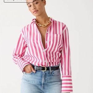 J Crew Poplin Stripe Shirt